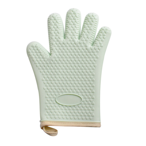 Cotton five-finger short style oven retrieval microwave oven insulation anti-scalding baking BBQ barbecue silicone gloves