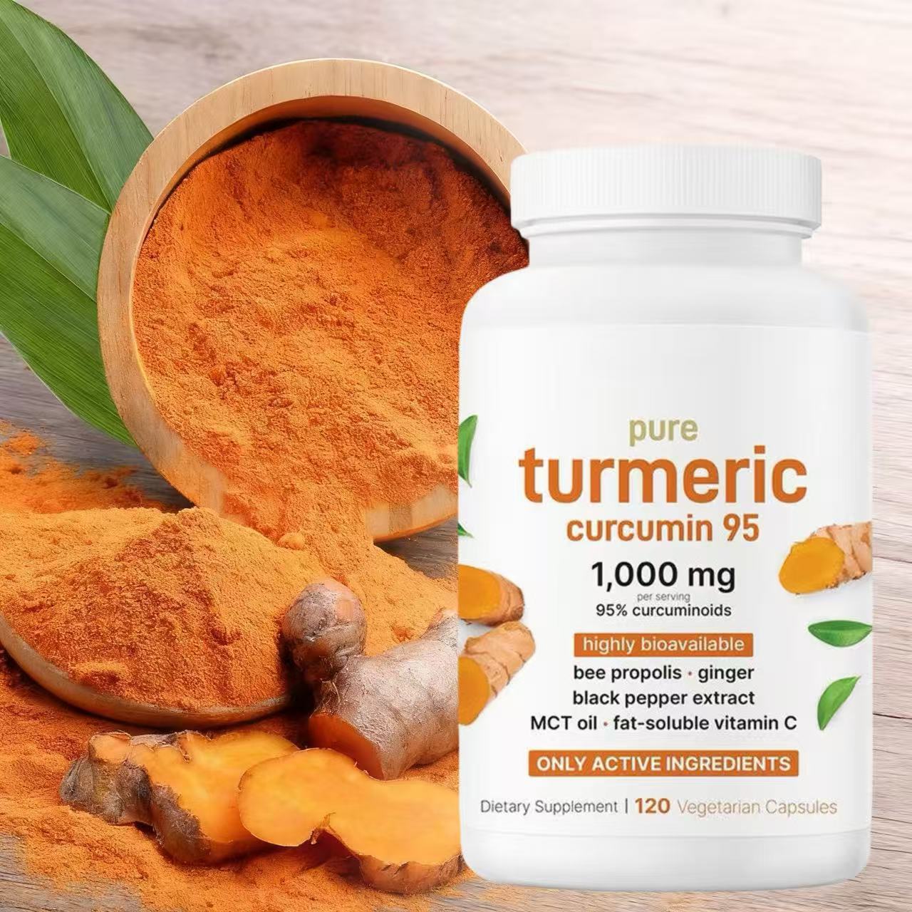 [Ready Stock] Curcumin Capsules Turmeric Curcumin Compound Extract 120 Capsules Cross-Border Hot Style