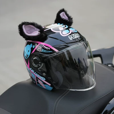 Anti-Fall – Motosiklet kaskı (dəbilqə) - timi-bear-black-comes-with-black-cat-ears-m-53-56cm