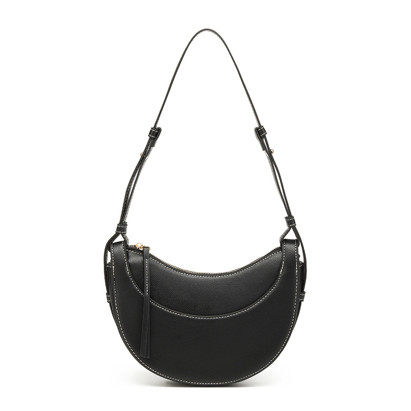 Women's French Niche Design 2025 New Dumpling Bag Crescent Bag Soft Leather Underarm Bag Versatile Crossbody Bag - Thumbnail 7