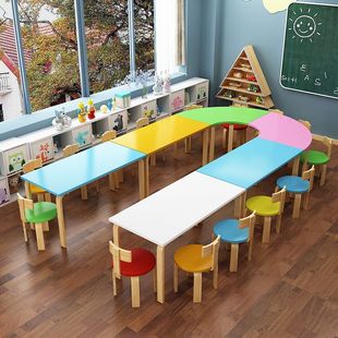 Painting Art Table and Chair Training Class Combination Tutoring Class Kindergarten Table Student Learning Set Children's Desks and Chairs
