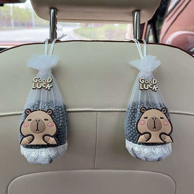 Cute Cartoon Charcoal Bag for Car Use, Aktiv kömürlü qoxu uducular - squinting-capibala-bamboo-charcoal-bag-2-pieces