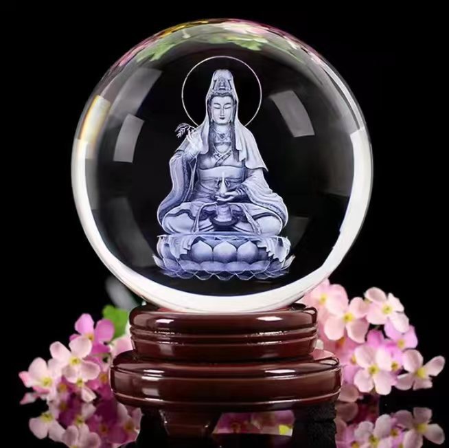 Luminoso ELK bola de cristal 3D tallada noche Luz de madera decoración de escritorio regalo para niñas regalo de cumpleaños al por mayor