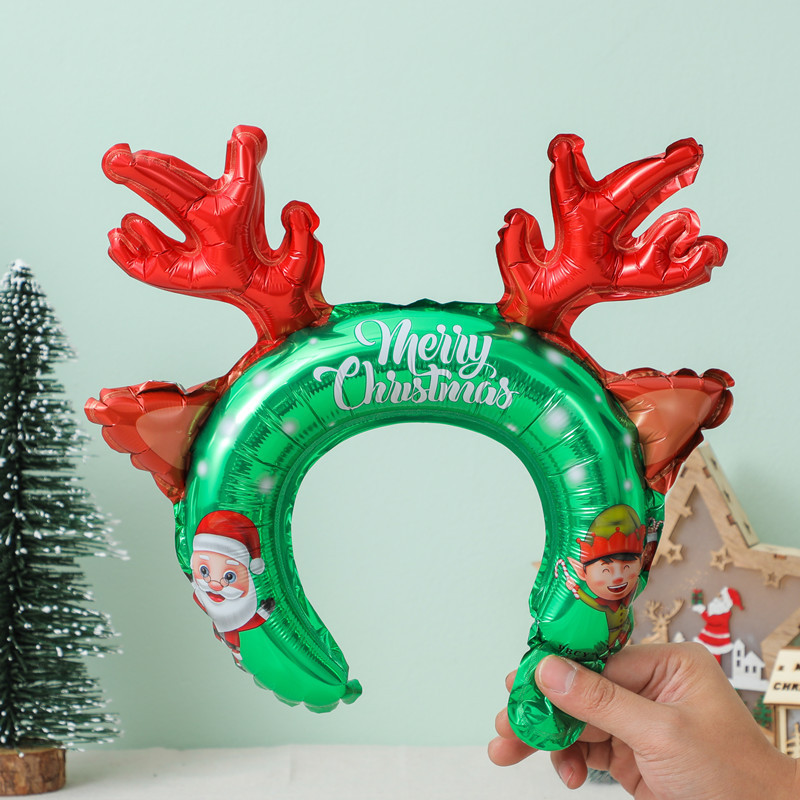クリスマス長棒頭飾りサンタクロースミニ風船クリスマスツリー打撃棒風船クリスマス雪だるまヘラジカ|undefined