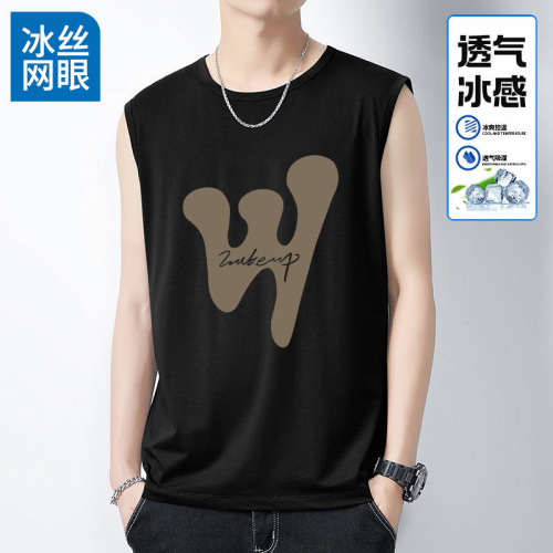 Hong Kong-style Loose-Fit Summer Oversized Shoulder Vest | Men's & Women's Sports-Style Casual Sleeveless Mesh Breathable Quick-Dry Tank Top