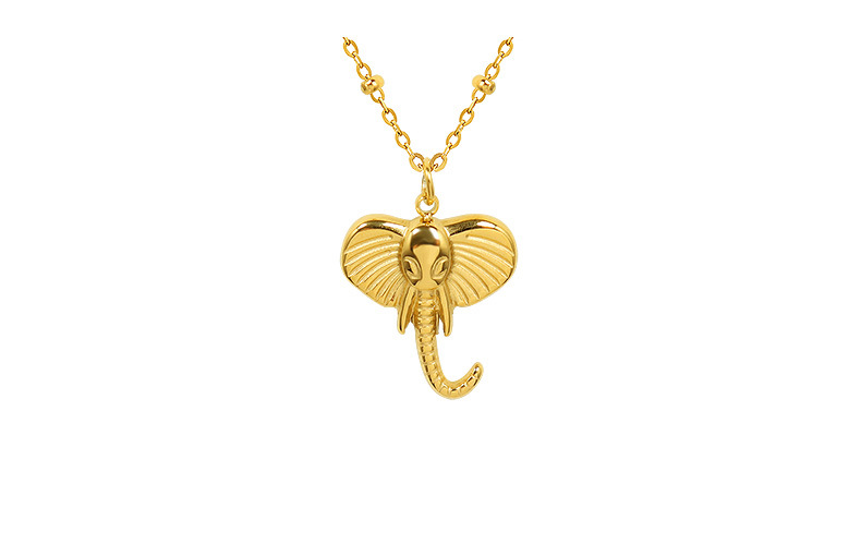 Fashion Elephant Titanium Steel Necklace Wholesale display picture 11