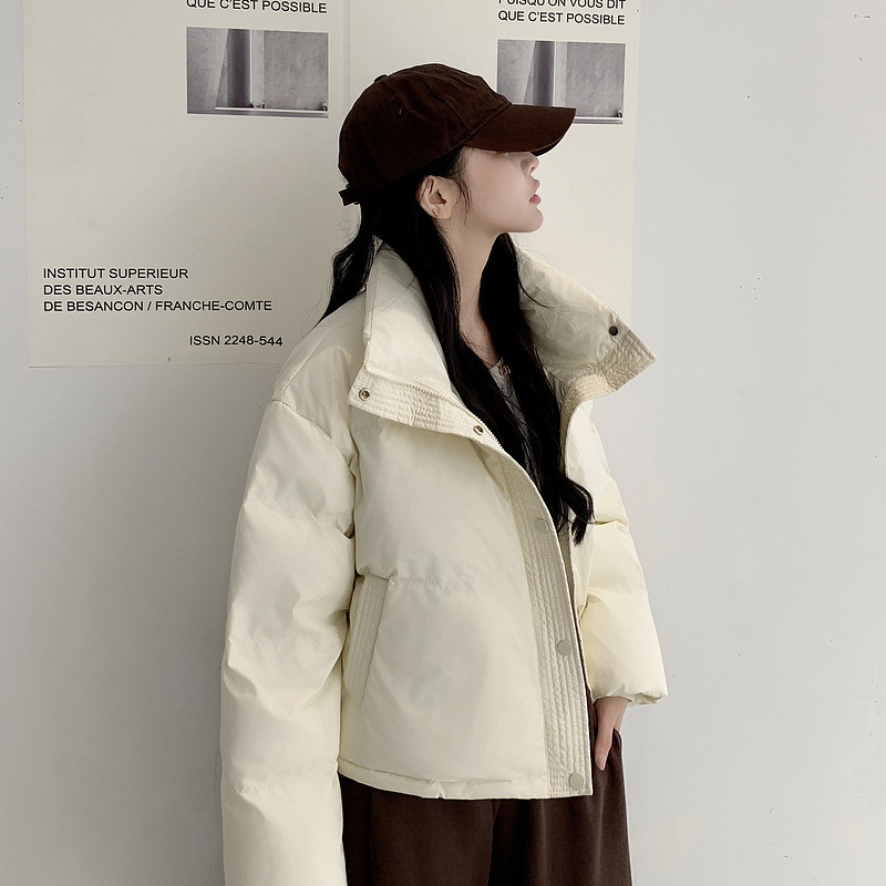 厂家直销免洗PU皮棉服女短款2025新款冬季加厚宽松面包服时尚棉衣|undefined