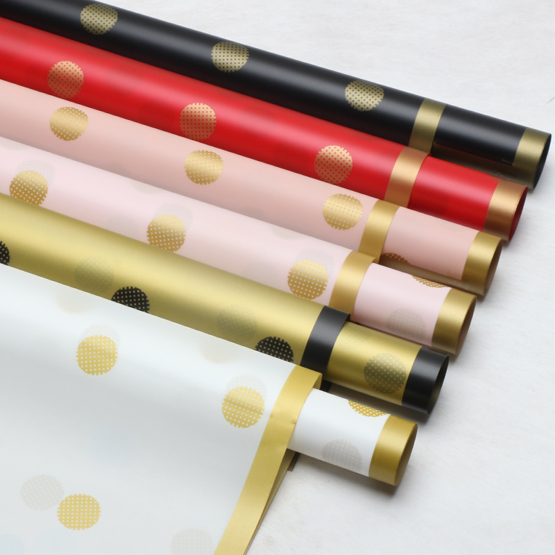 Huaxi puntos de papel de superficie de niebla de Phnom Penh ondulado punto Hansu ramo de papel de embalaje de flores impermeable punto de papel de embalaje de flores