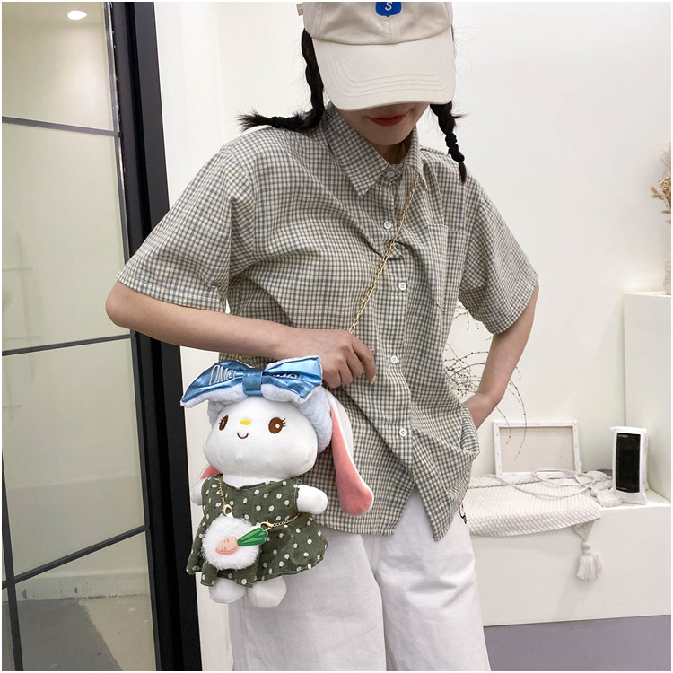 Cartoon Cute Plush Girl Doll One-shoulder Messenger Chain Small Bag display picture 4