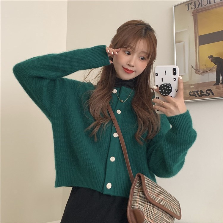 Japanese retro sweater 2022 Autumn new style soft and fluffy knitted sweater, loose short cardigan jacket for women pic 13