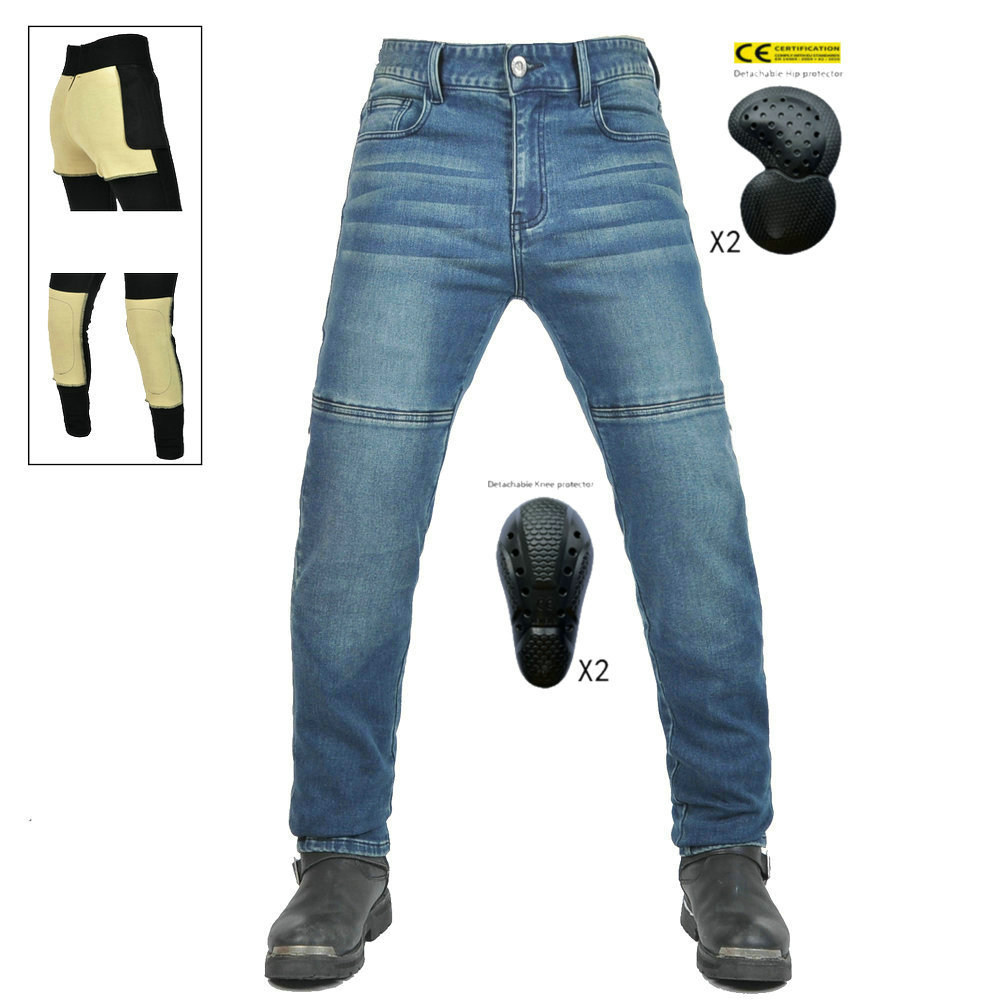 VOLERO Four Seasons Motorcycle Jeans Pantalones de ciclismo de motocicleta rectos casuales para hombres Pantalones resistentes al desgarro y resistentes al desgaste