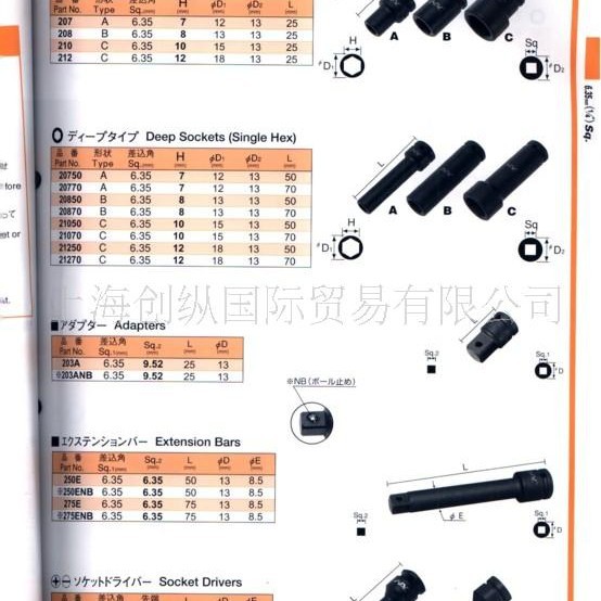 国际贸易 3WY2150 NAC螺丝刀头 气动扳手套筒 螺丝批头气动套筒