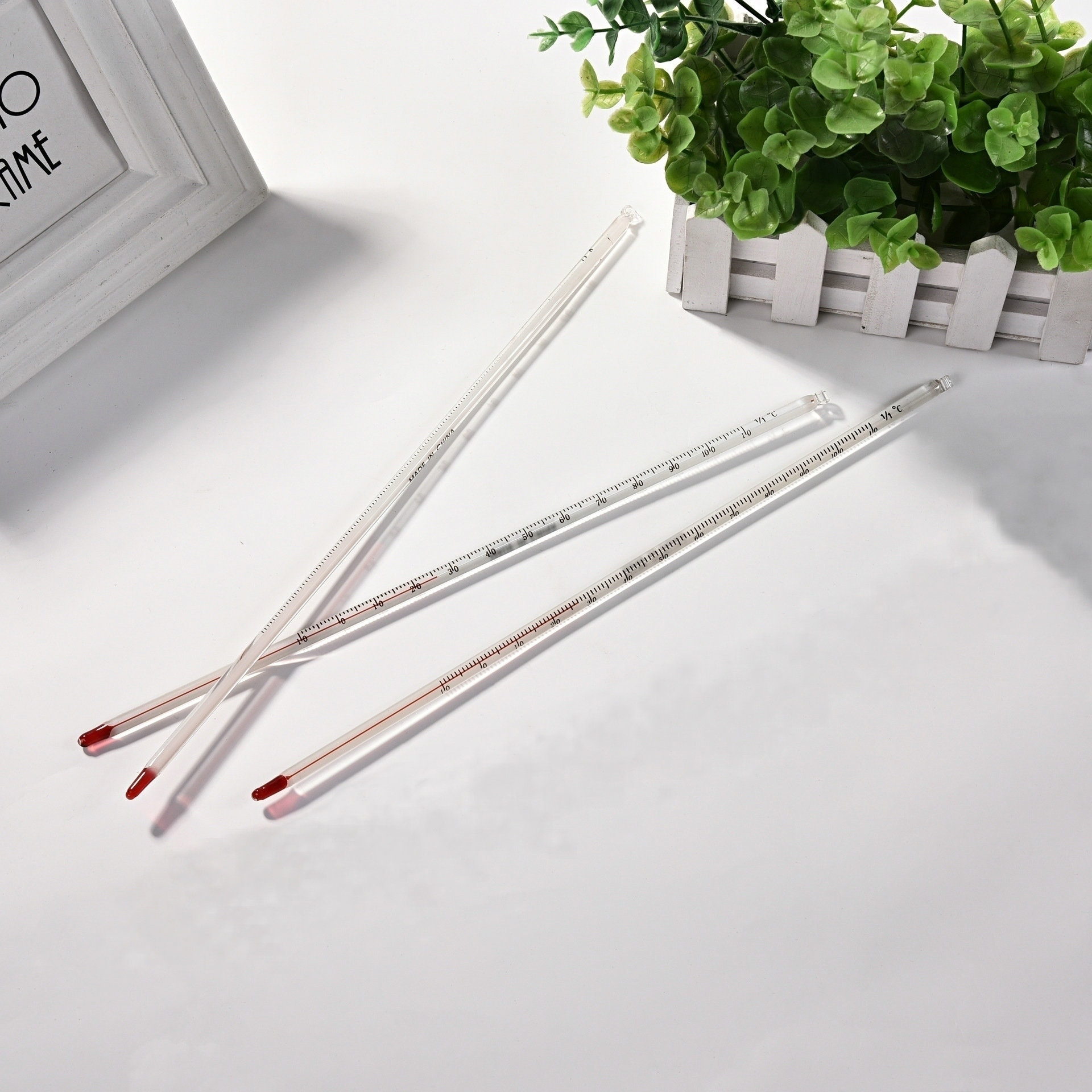 液体温度计0-100℃水族温度计批发 玻璃棒式30CM棒式实验室温度计