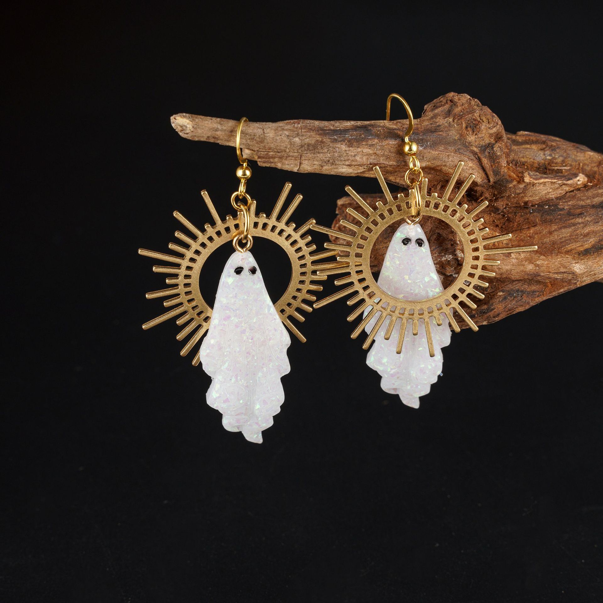 All Seasons Season Unisex Gender Ghost Tree Resin Copper Brass Gothic Retro Punk Drop Earrings Earrings