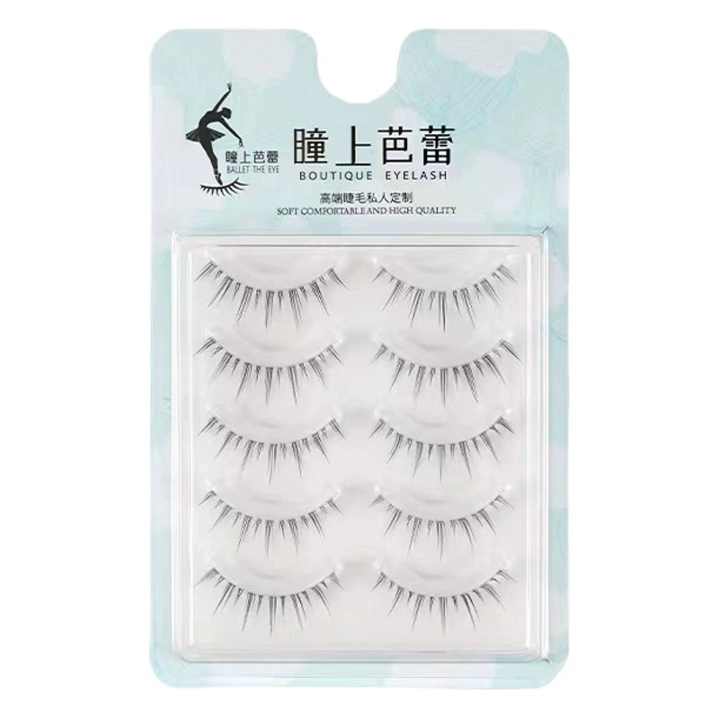 Набор из пяти пар накладных ресниц Little Devil Single Line Crystal, заостренные накладные ресницы, натуральные ресницы Dandelion для уголков глаз