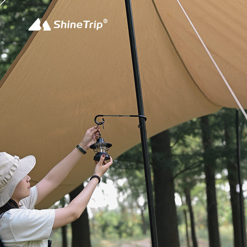 Shanqu Outdoor Camping Stainless Steel Light Stand Hook Canopy Rod Support Hook S-shaped Spiral Light Stand Pig Tail Hook