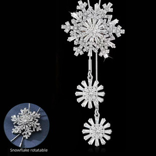 Sweater, long chain, universal necklace, accessory, with snowflakes, city style, factory direct supply