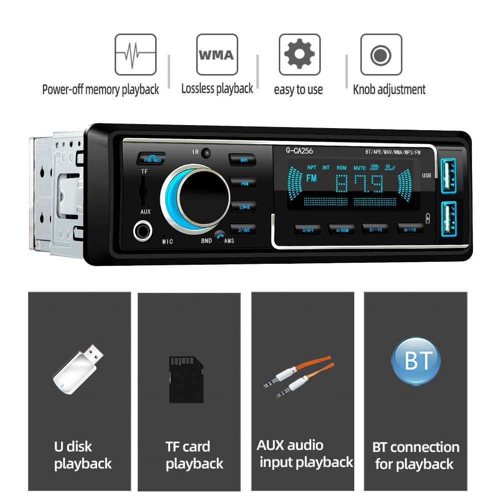 Carga transfronteriza MP3 coche reproductor Bluetooth manos libres TF tarjeta de radio anfitrión gran precio especial