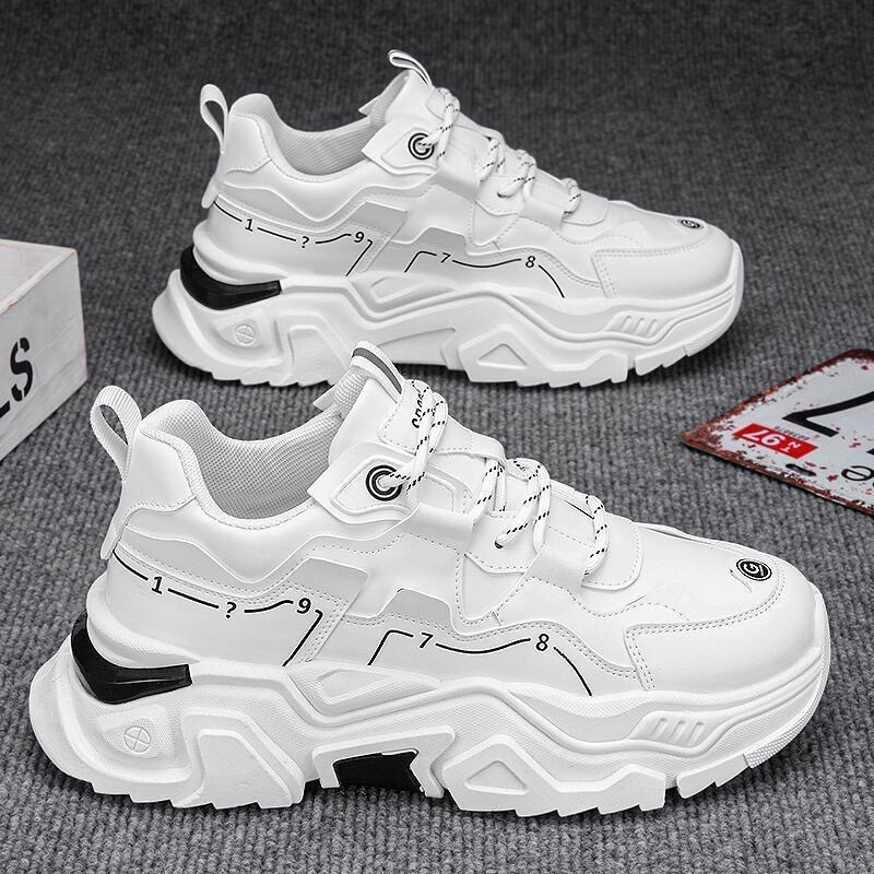 Men's Shoes Winter 2025 New Popular Model for Middle School Students, Sports Running Soft-Soled Height-Increasing Youth White Dad Sneakers Men's Shoes Winter 2025 New Popular Model for Middle School Students, Sports Running Soft-Soled Height-Increasing Youth White Dad Sneakers