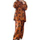 2025 New Cotton Silk Home Clothes Round Neck suit Long Sleeve Trousers plus size Retro Loose Spring and Summer Thin Cotton Pajamas