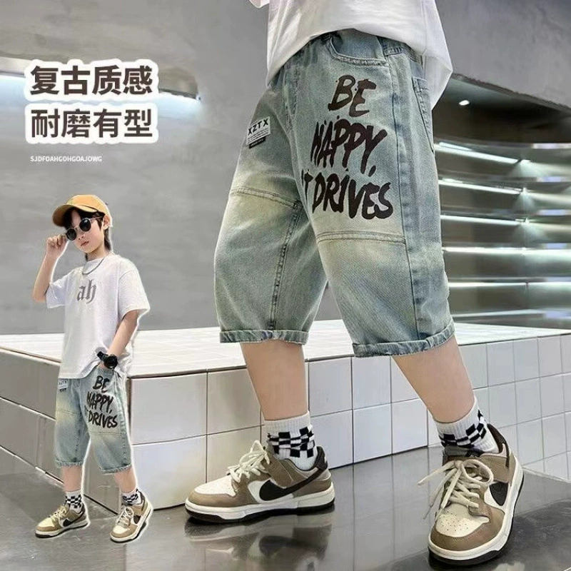 Children's summer clothing, shorts, summer trousers, thin jeans, for teenagers