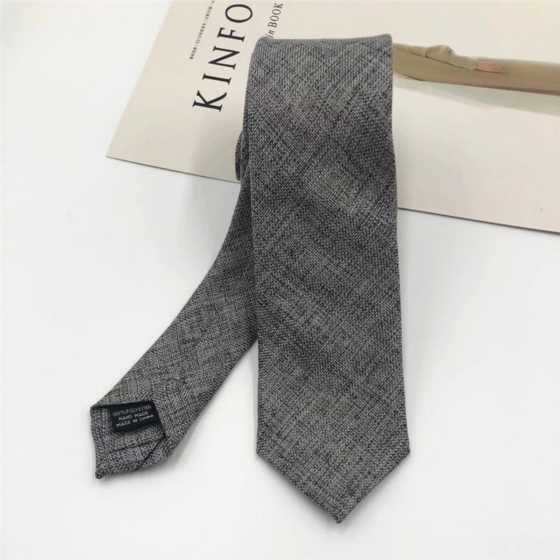 Narrow Tie Men Retro Solid Colour College Style Slim Necktie_voghion.com