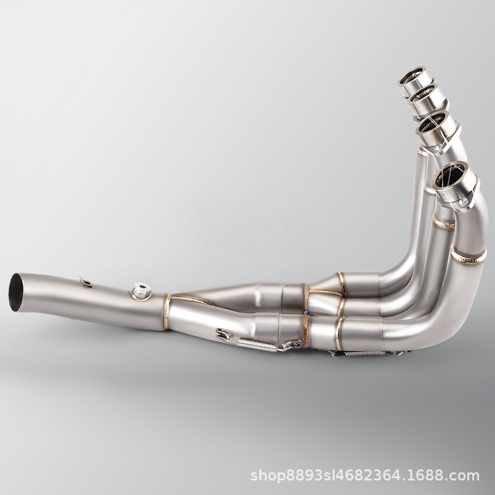 Suitable for non-destructive installation of stainless steel in the front section of YZF-R6 motorcycle modified exhaust pipe 2006-2020