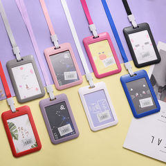 ID Card Holder with Lanyard Slider Transparent Card Holder Bus Card Student Card Access Card Tag Factory Card Holder Wholesale