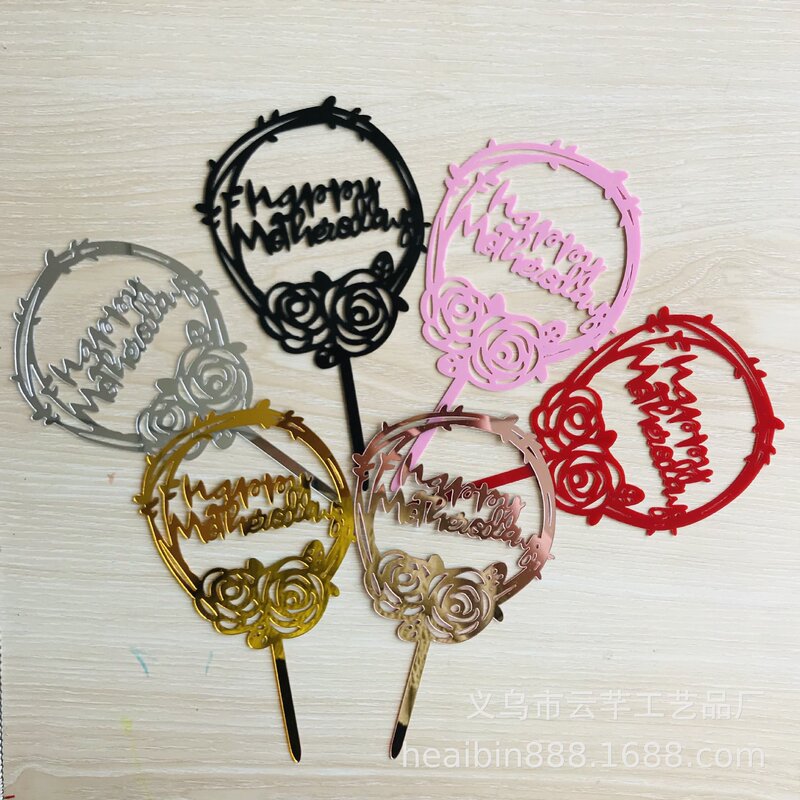 150 Acrylic Mother's Day Queen Goddess Festival Birthday Cake Decoration Card Baking Dessert Dress Up