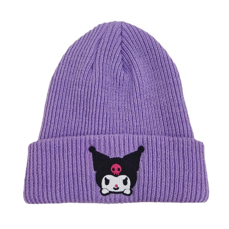 新商品のかわいいクロミ保温帽刺繍ニット帽欧米のアニメ猫の毛糸帽子カップルの帽子|undefined