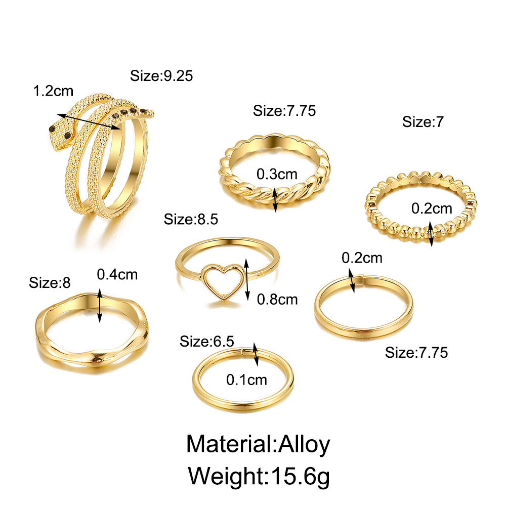 Fashion Snake Alloy Plating Rings display picture 1