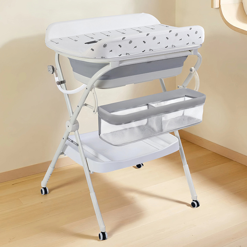Mesa de lavado y protección de pañales, mesa de cuidado infantil, mesa de toque plegable para recién nacidos, mesa de cambio de pañales multifuncional para bebés image 8