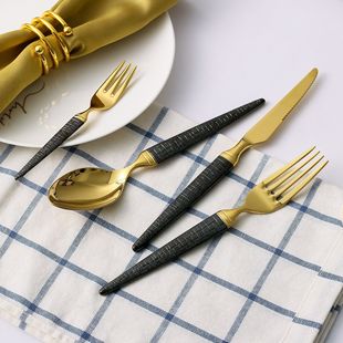 No. 1 Steel British Western Steak Knife, Fork and Spoon 304 Stainless Steel Tableware Set Gift Restaurant Home Wine Western Style