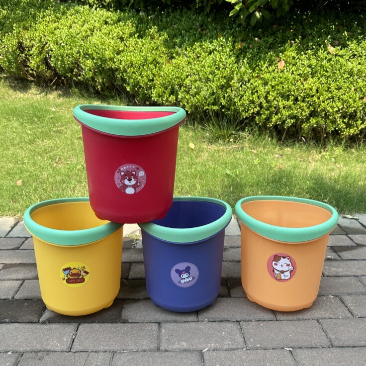 Cartoon Simple Strawberry Bear Trash Can Household Thickeneded Kitchen Living Room Storage Trash Basket Event Gift Paper Basket