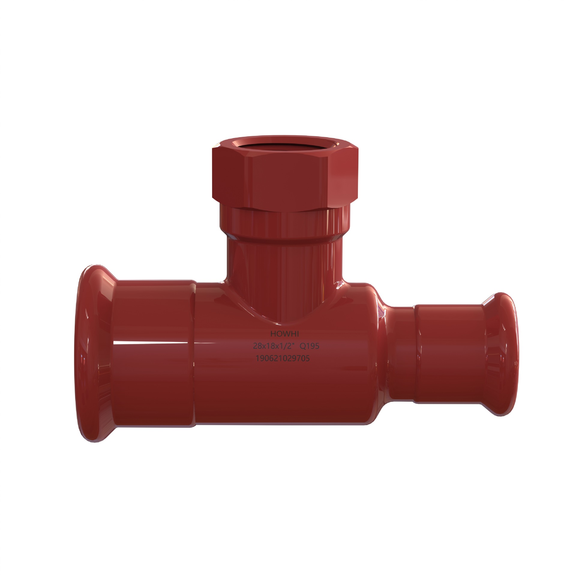 卡压管件_中内螺纹三通_碳钢消防锌塑涂覆_涂塑管件_压接式消防