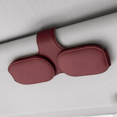 Car Glasses Clip/Bill Clip: microfiber car glasses clip - bordeaux-red