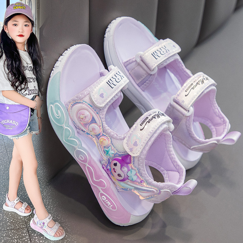 Sandalias de Princesa para Niñas, Cuero Sintético y Caucho, para Playa y Uso Diario image 8