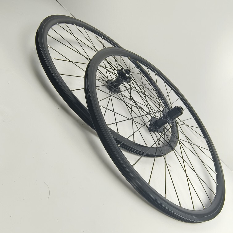 Huiyu - 700C Disc Brake Road Bike Wheelset, Front 12X100, Rear 120 Clicker Thru Axle 12X142, Six-Spoke Three-Claw Road Bike