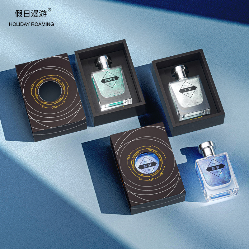 Holiday Roaming Starry Sky Gold-Shimmered Liquid Sand Men's Marine Fragrance Cologne Long-Lasting Scent Factory Direct Shipping