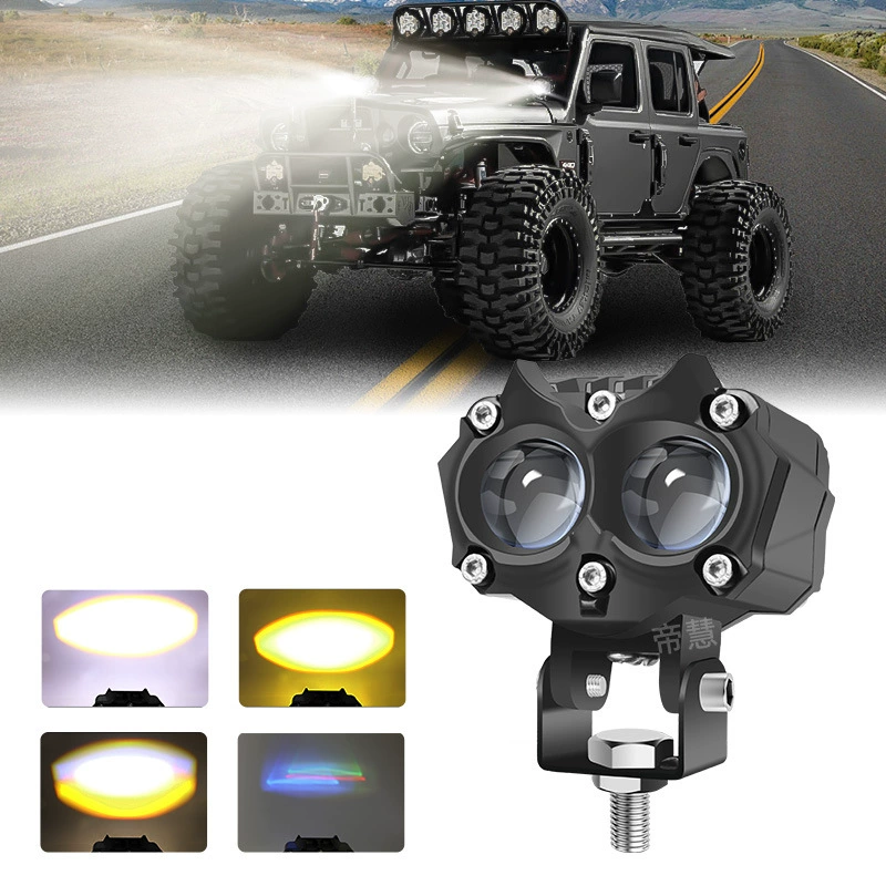 Сова Мотоцикл светодиодные фары Harley двухцветные с красочной атмосферой модификации света дальнего и ближнего света