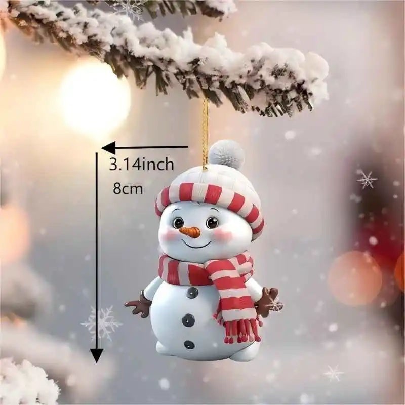 跨境新品可爱卡通圣诞雪人汽车挂家居圣诞树摆件挂件圣诞装饰|undefined