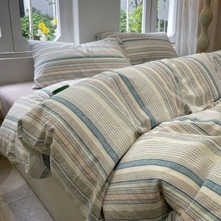 Striped Plaid Quilt Cover Single Piece 150X200X230 Student Dormitory Bed Single Quilt Cover Non-Cotton Three or Four Piece Set 4
