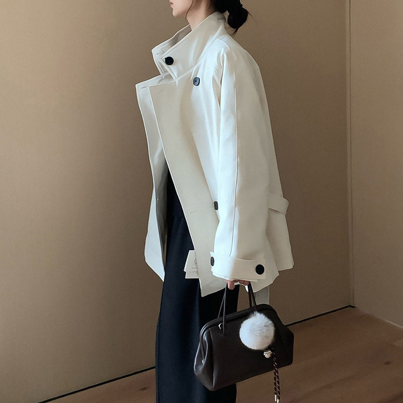Pre-Sale Fashion Stand-Collar Down-Lined Trench Coat for Women, Autumn and Winter Korean Style Thickened Warm Oversized Coat