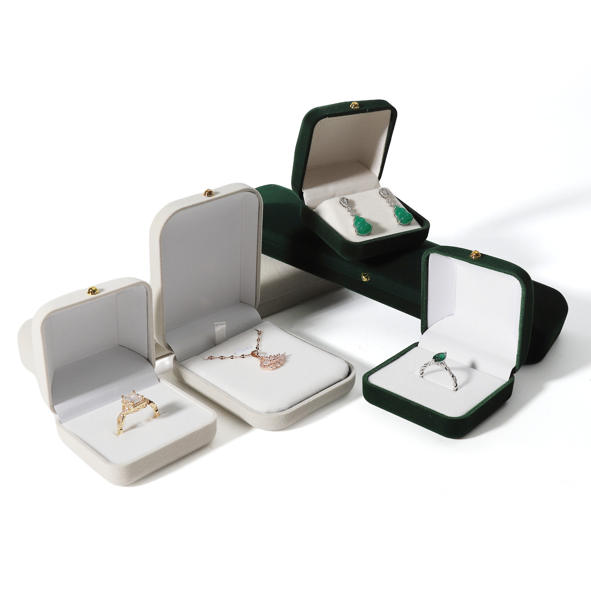 ゴールデンバックルベルベットジュエリーボックスイヤリングボックスネックレスボックスリングボックスイヤリングボックスベルベットジュエリー包装ボックスイヤリングボックス