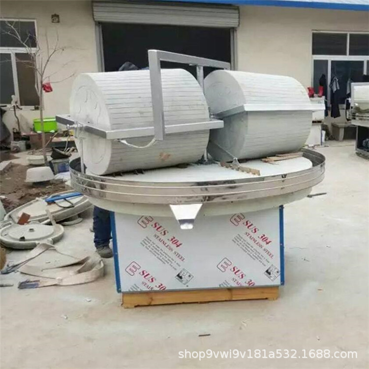 全自动双辊1.6米石碾 面粉麸皮分离式电动石磨石碾子 稻谷石碾子