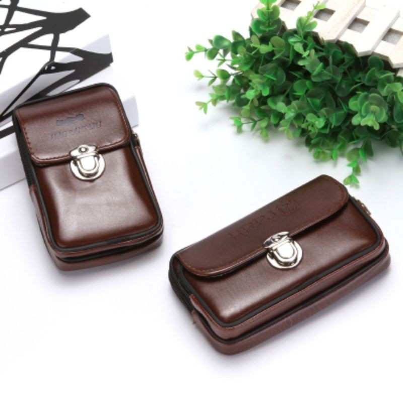 6.5 inch mobile phone waist bag high quality wear-resistant men's wear belt cigarette mobile phone bag lock anti-theft men's mobile phone waist