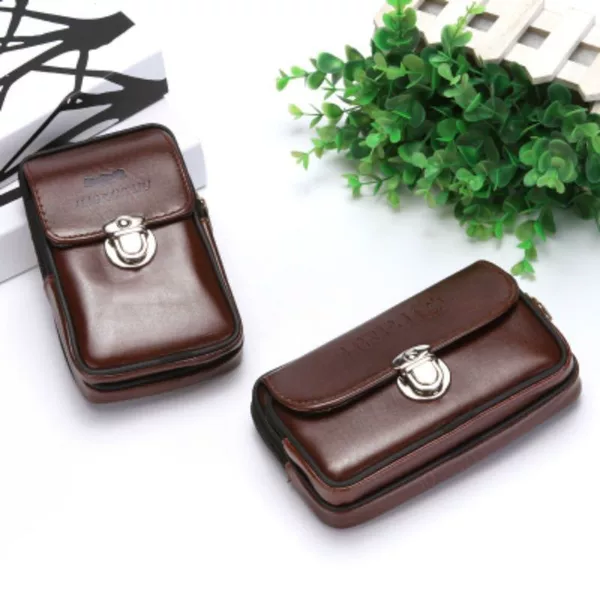 6.5 inch mobile phone waist bag high quality wear-resistant men's wear belt cigarette mobile phone bag lock anti-theft men's mobile phone waist