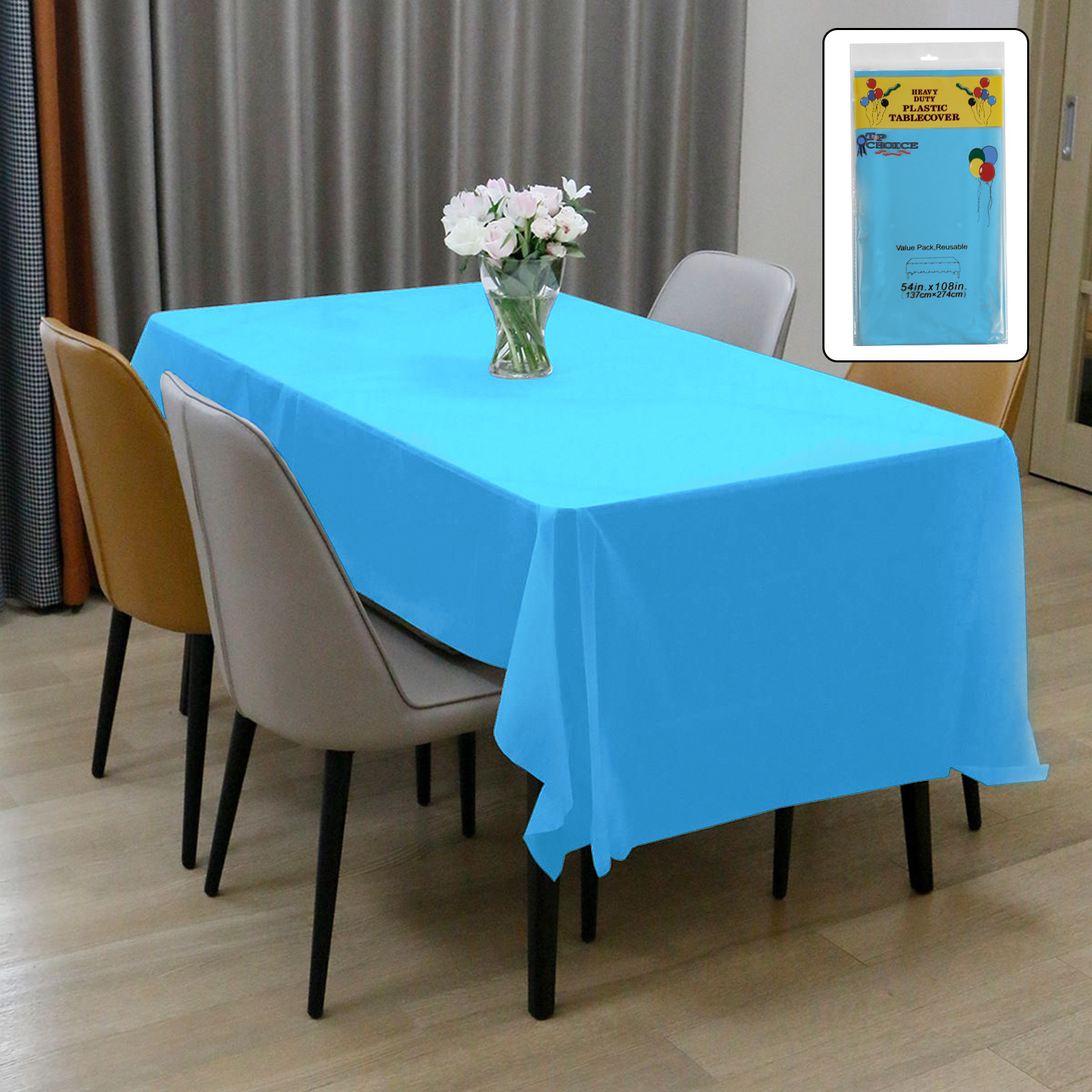 Mantel desechable transfronterizo de color liso, mantel impermeable de plástico PEVA engrosado para hoteles y fiestas de cumpleaños, venta al por mayor en stock.