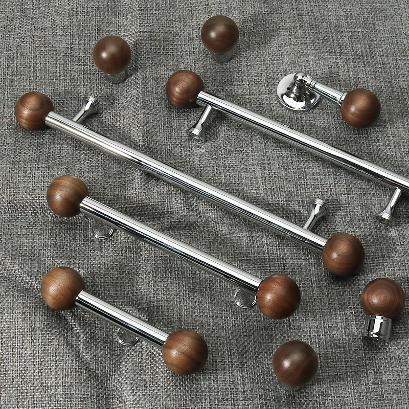 French retro medieval wind wardrobe handle full copper black walnut…