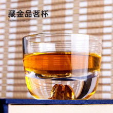 美芝丽玻璃茶杯日式主人单杯个性功夫茶品茗杯小号观山手工藏金杯